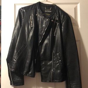 Express Moto Black Leather Jacket